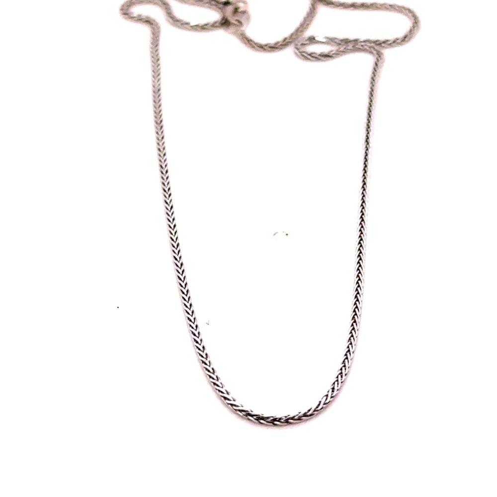 14k White Gold Wheat Chain Necklace 18 Inch Braided Link 3.5g